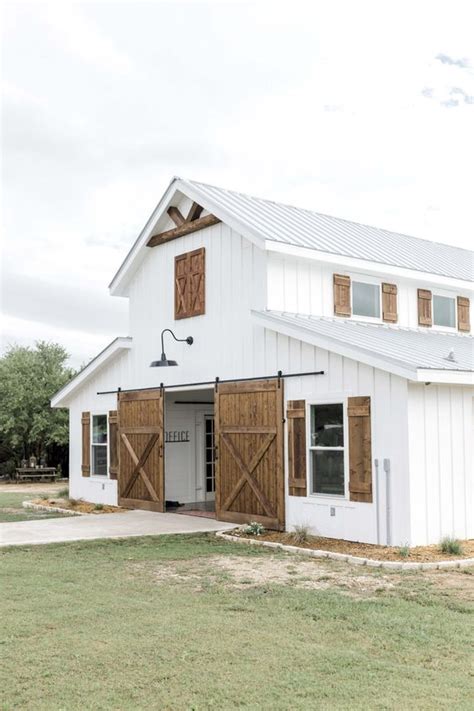 white metal barn house|white barndominium.